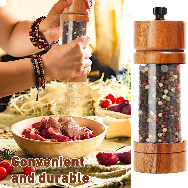 2 Pack 5.5 Inch Wood Salt and Pepper Grinder Set