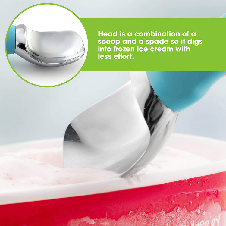 Stainless Steel Ice Cream Scoop with Soft Grip Handle