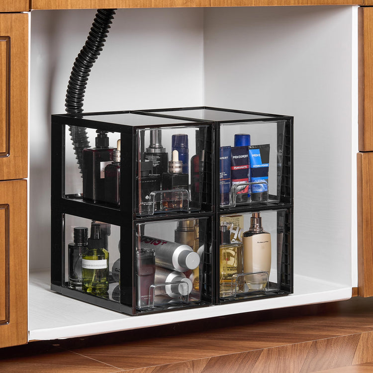 4 Pack Large Stackable Storage Drawers (4 Count)