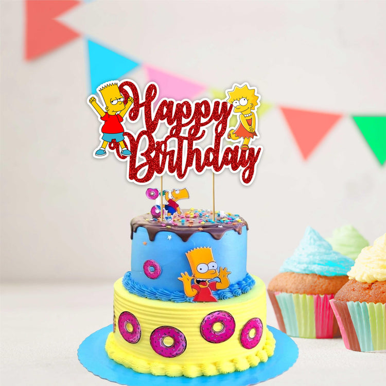 Brt Simpson Happy Birthday Cake Topper (10 Count)