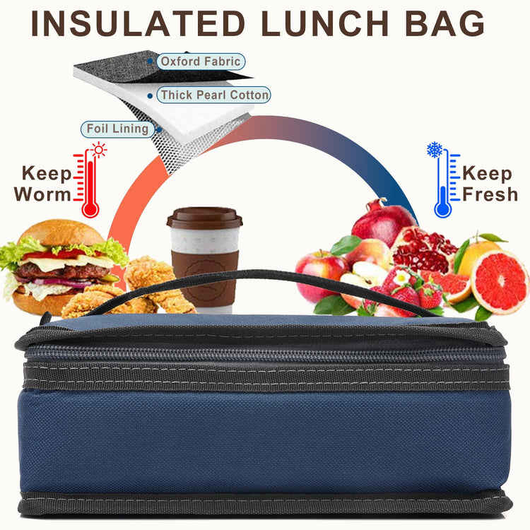 Small Insulated Lunch box Portable Soft Bag Mini Cooler Thermal Meal Tote Kit with Handle for Work & School