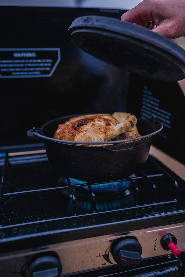 2 QT Pre Seasoned Cast Iron Dutch Oven Flat Bottom