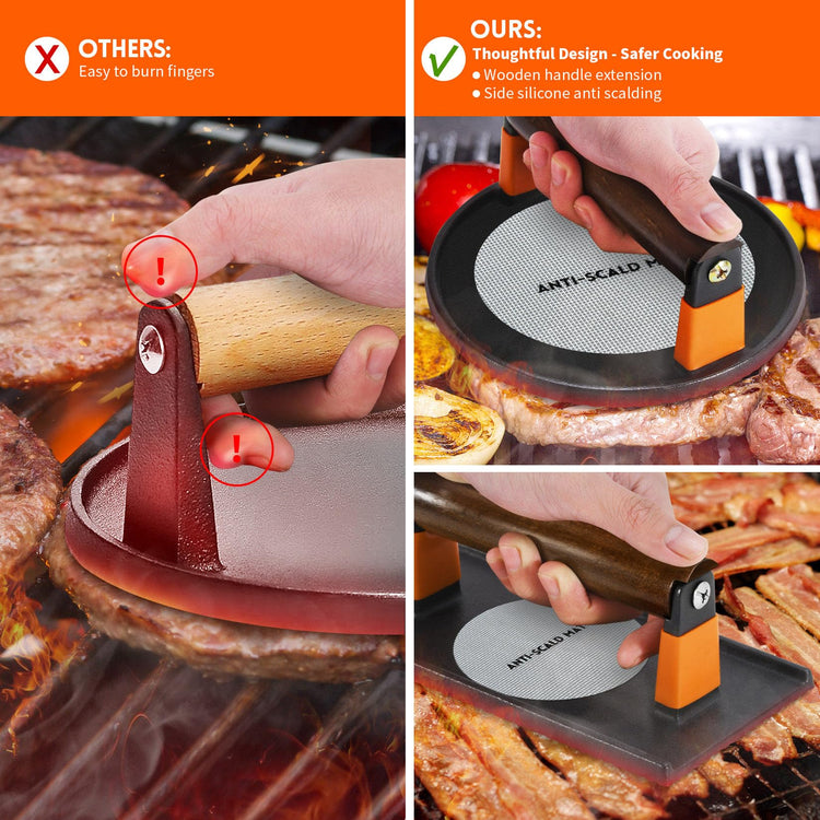 Cast Iron Burger Press Kit