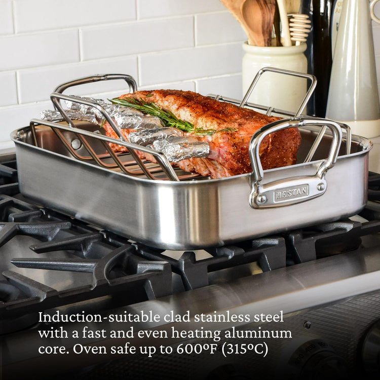 Provisions 16.5" Classic Clad Roaster with Stainless Steel Rack