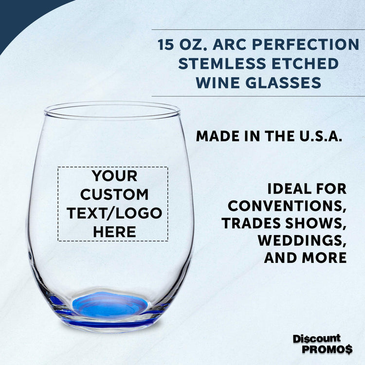 Custom Stemless Wine Glasses in Bulk by ARC Perfection (100 Count)