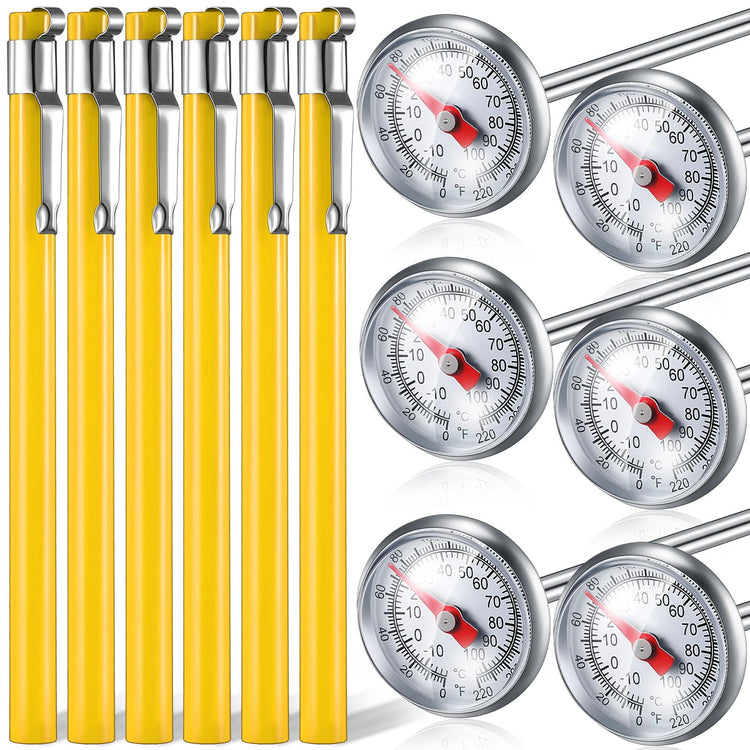 6 Pcs Stainless Steel Kitchen Dial Thermometer 5" (6 Count)