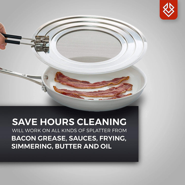 Dishwasher Safe Splatter Screen Guard for Frying Pan Grease