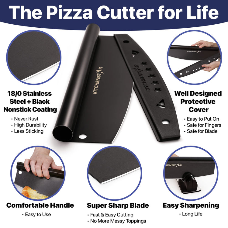 12 Inch Pizza Cutter Rocker Blade