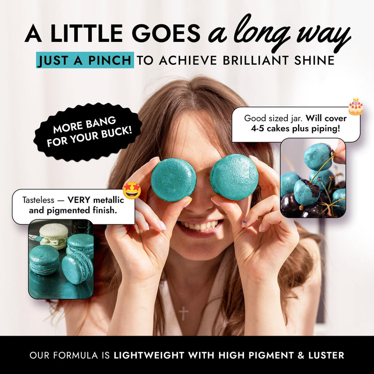 Teal Blue Edible Glitter for Drinks & Cakes