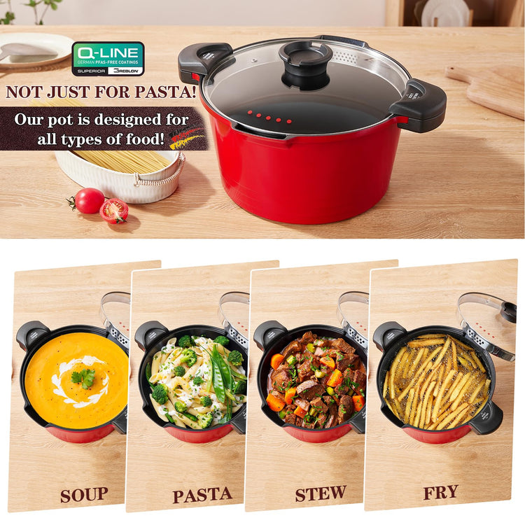 5.0qt Pasta Pot with Strainer Lid