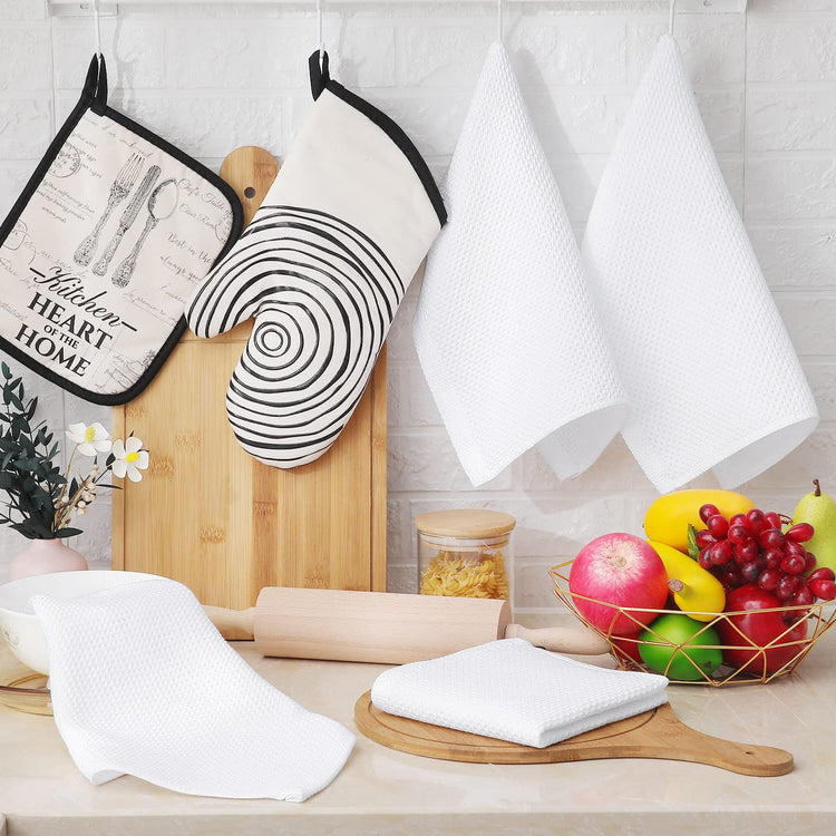 100% Cotton Waffle Weave Kitchen Dish Cloths 6 (6 Count)