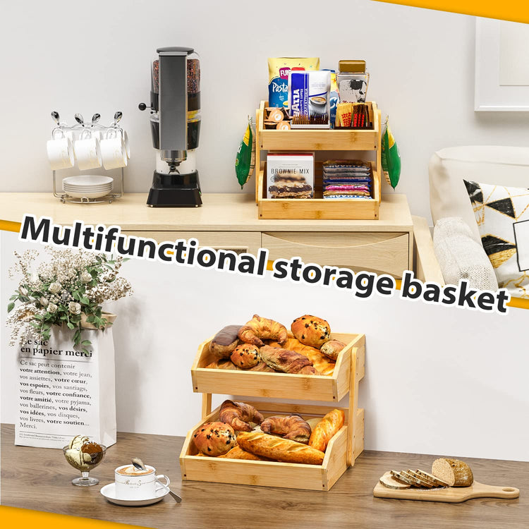 Bamboo Fruit Basket for Kitchen