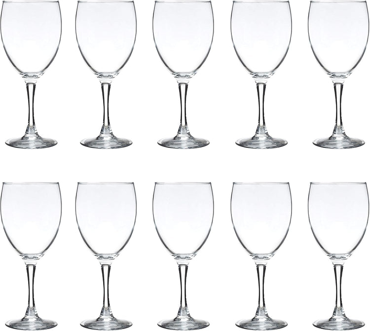 DISCOUNT PROMOS Nuance Wine Glasses by ARC 10.5 oz. Set of 10, Bulk Pack - Restaurant Glassware, Perfect for Red Wine, White Wine, Cocktails - Clear