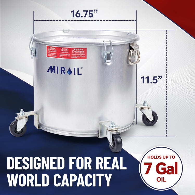 Oil Disposal Caddy with Caster Wheels
