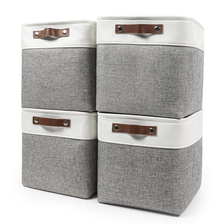 Collapsible Fabric Storage Cubes 11x11 Cube Storage Bins (4 Count)