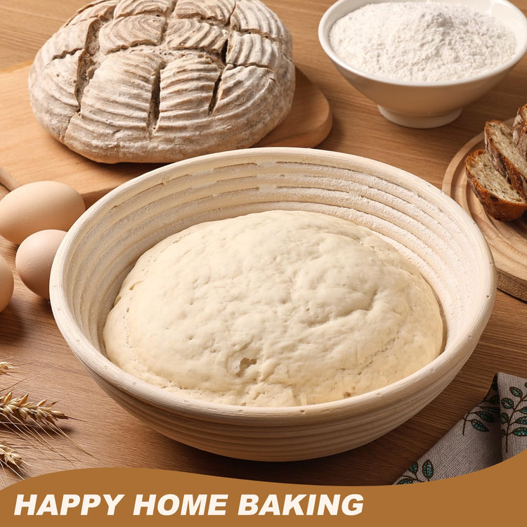 Banneton Bread Proofing Basket Set of 4PCS 6 Inch Mini Round Sourdough Dough Proofing Bowls for Sour Dough Bread Baking Supplies
