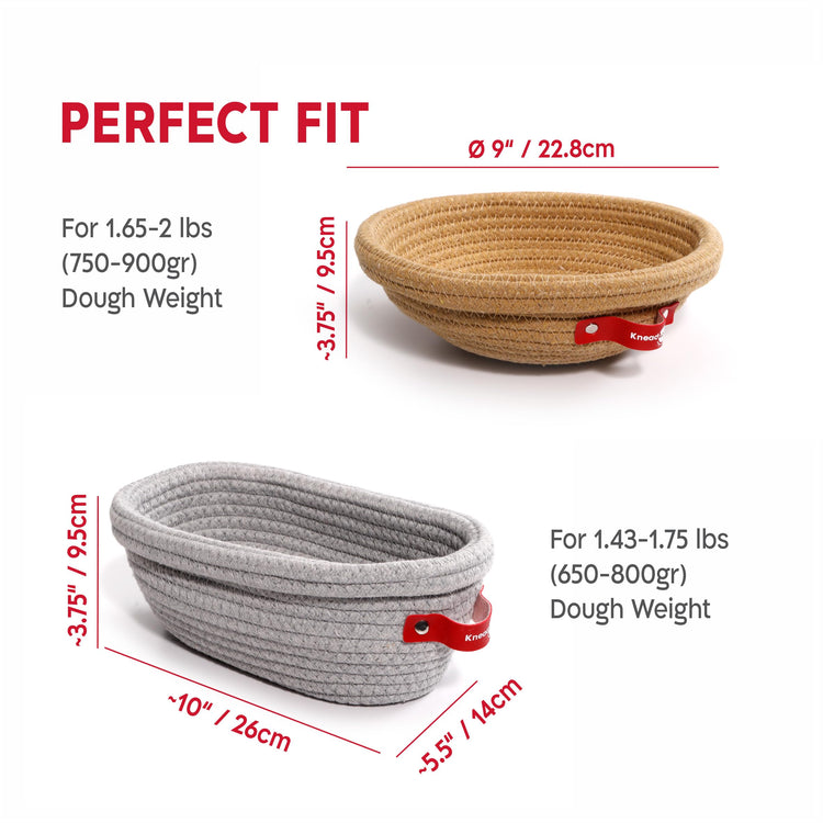 Cotton Rope Banneton Bread Proofing Basket Set (2 Count)