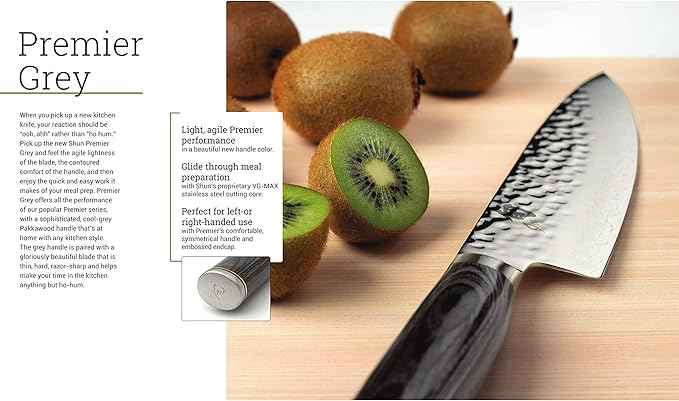 Shun Cutlery Premier Grey Utility Knife 6.5", Narrow, Straight-Bladed Kitchen Knife Perfect for Precise Cuts, Ideal for Preparing Sandwiches or Trimming Small Vegetables, Handcrafted Japanese Knife