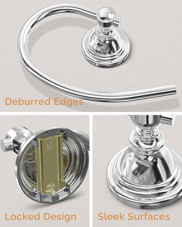 Chrome Towel Ring Wall Mounted for Bathroom