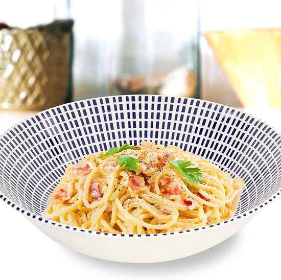 Tudor Royal Collection 24-Piece Round Dinnerware Set, Service for 6, Singapore Design, Blue Spiral, Plates Bowls Mugs Dishes, High-Gloss Premium Quality