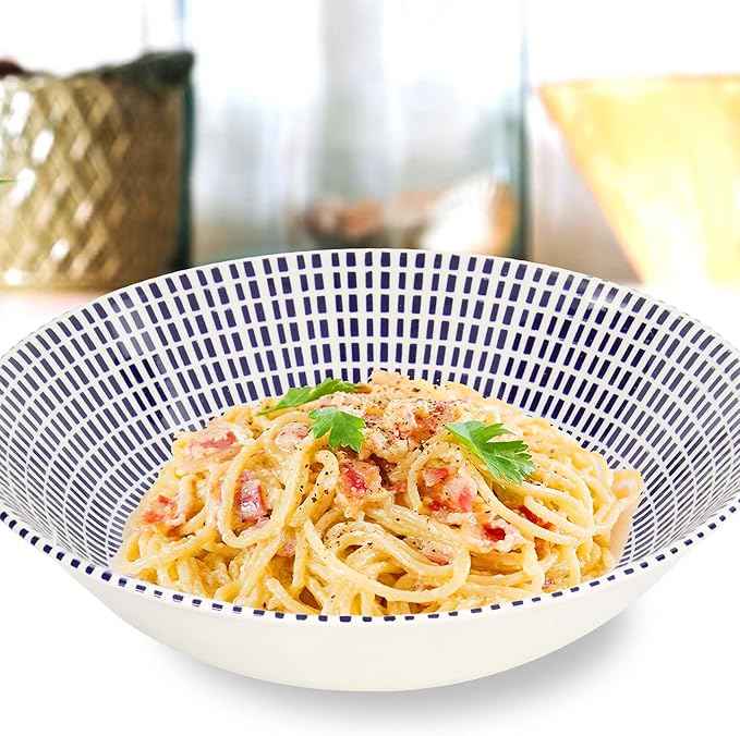 TUDOR ROYAL Porcelain 16-Piece Round Dinnerware Set, Service for 4, Singapore Blue Design, Blue Radial, Plates Bowls Mugs Dishes, Premium Quality Ceramic Tableware, Unique Pattern, Glossy