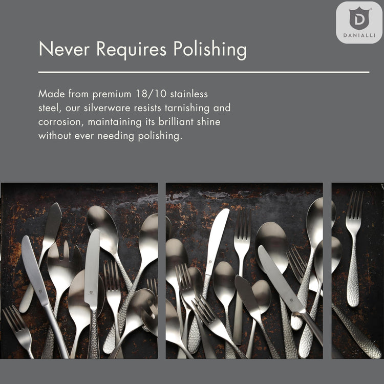 Hammered Silverware Set