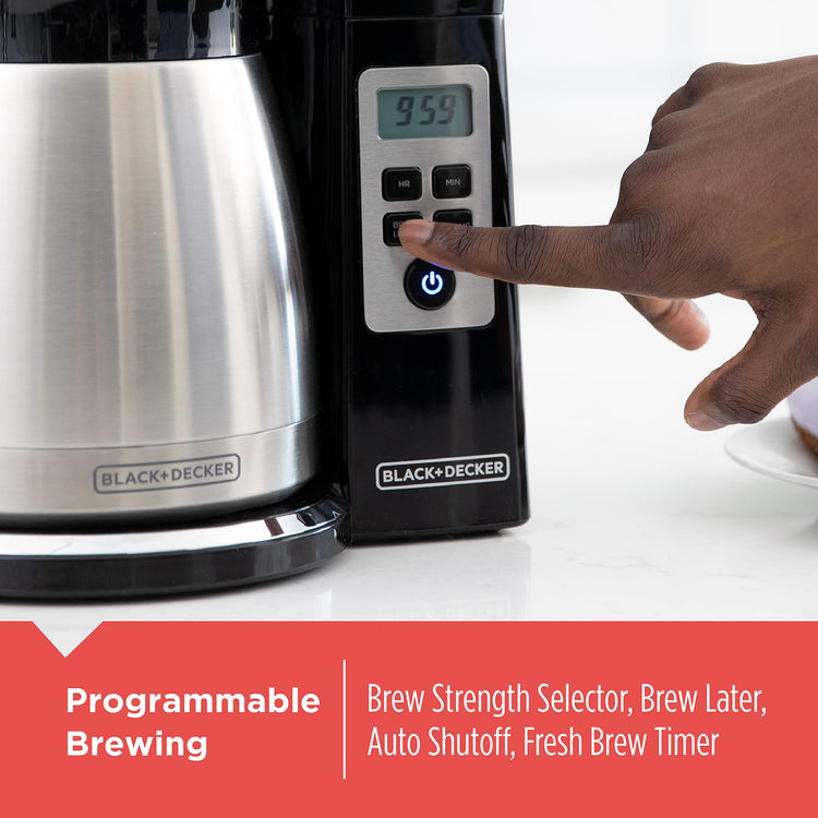 12 Cup Thermal Programmable Coffee Maker with Brew Strength and VORTEX Technology (12 Count)