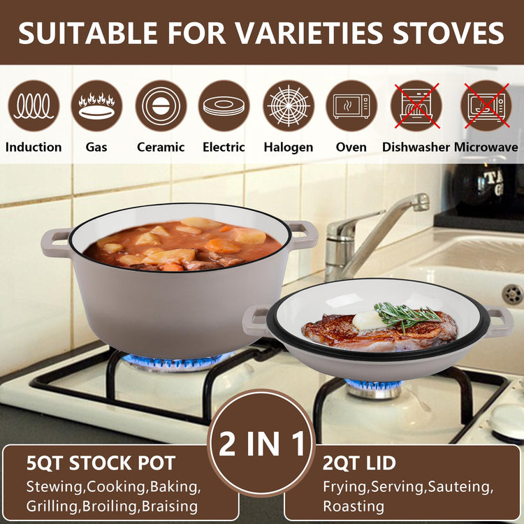 5 Quart Enameled Cast Iron Dutch Oven