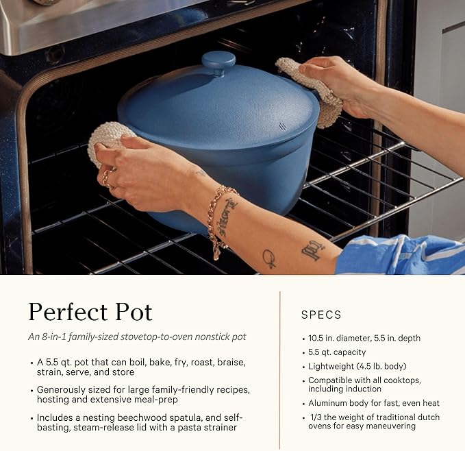 Our Place Cookware Duo | 7-Piece Ceramic Cookware Set with 10.5" Always Pan 2.0, 5.5 Qt Perfect Pot & Strainer Basket | Induction & Oven Safe up to 450°F | Nonstick, Non-Toxic Cookware | Char