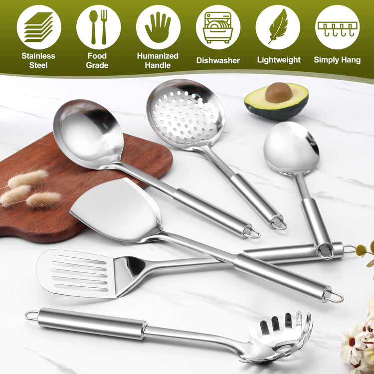 Stainless Steel Kitchen Cooking Utensils Set (10 Count)