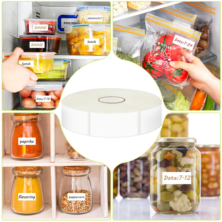 1200 Blank Removable Freezer Labels Water Oil Resistant with Perforation Line for Easy Distribution and Use (1200 Count)