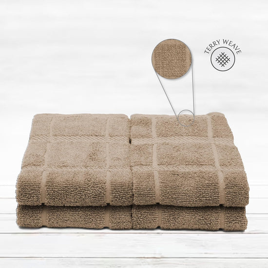 100% Cotton Terry Dish Towels, 4 Pack Plain, 16 x26 Inches, Super Soft and Absorbent Kitchen Towels, Perfect for Kitchen Cleaning and Dish Washing | Tan - Nestoria