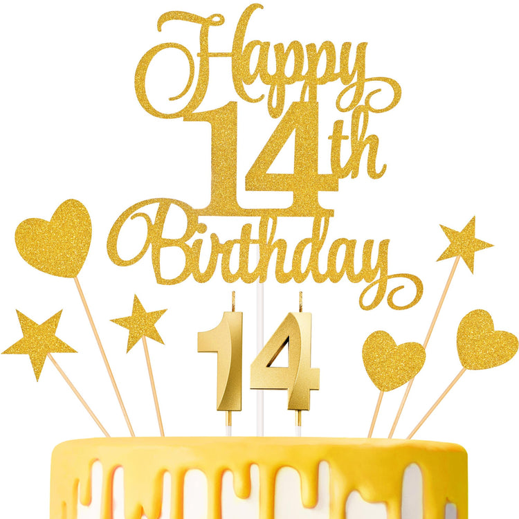 14th Birthday Cake Decorations (9 Count)
