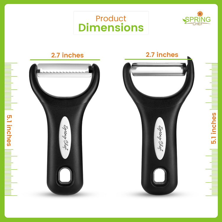 Premium Y & Vegetable Julienne Peeler Set for Kitchen with Stainless Steel Sharp Blades (2 Count)