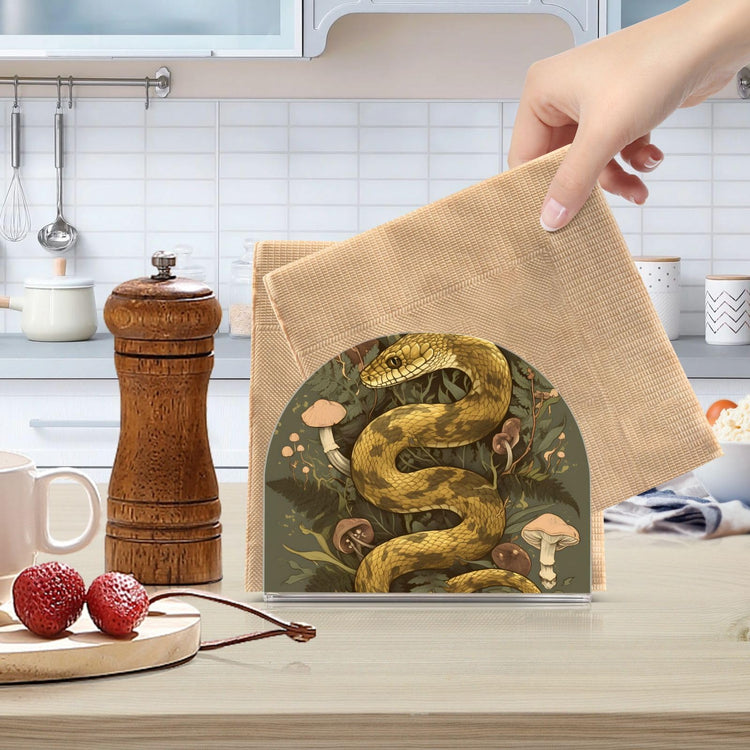 Snake and Mushroom Napkin Holder for Table Paper Napkins Holder Acrylic Tissue Dispenser Kitchen Dining Room Bathroom Party Car Decor