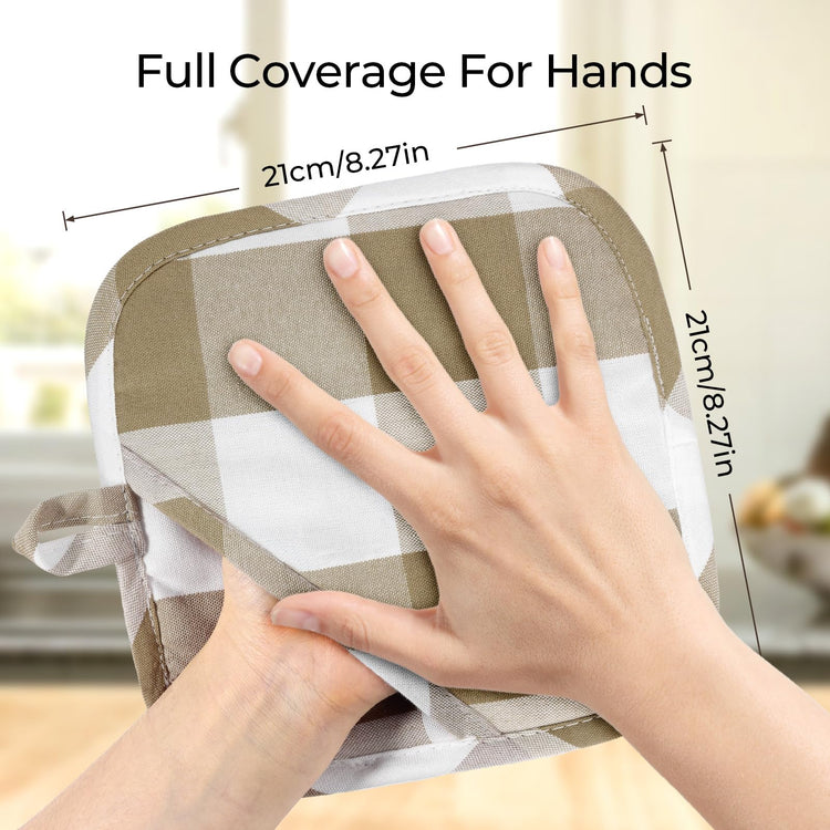 Cotton Pot Holders for Kitchen Heat Resistant Potholder (2 Count)