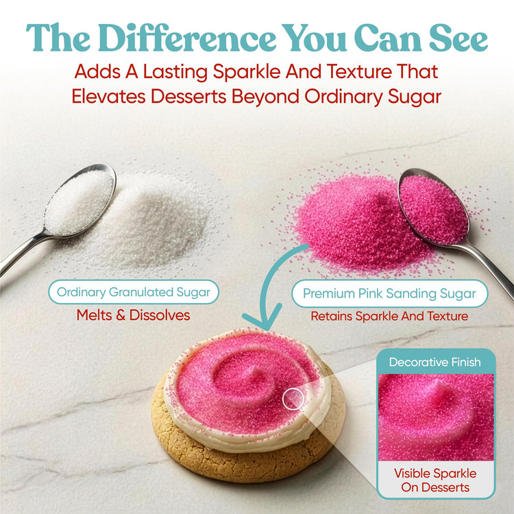 Pink Sanding Sugar for Baking & Cookie Decorating (5 Ounce)