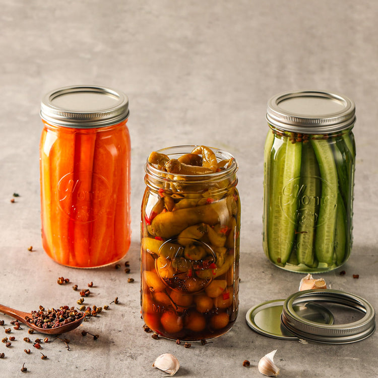 12 Pack Wide Mouth Mason Jars 32 oz (12 Count)