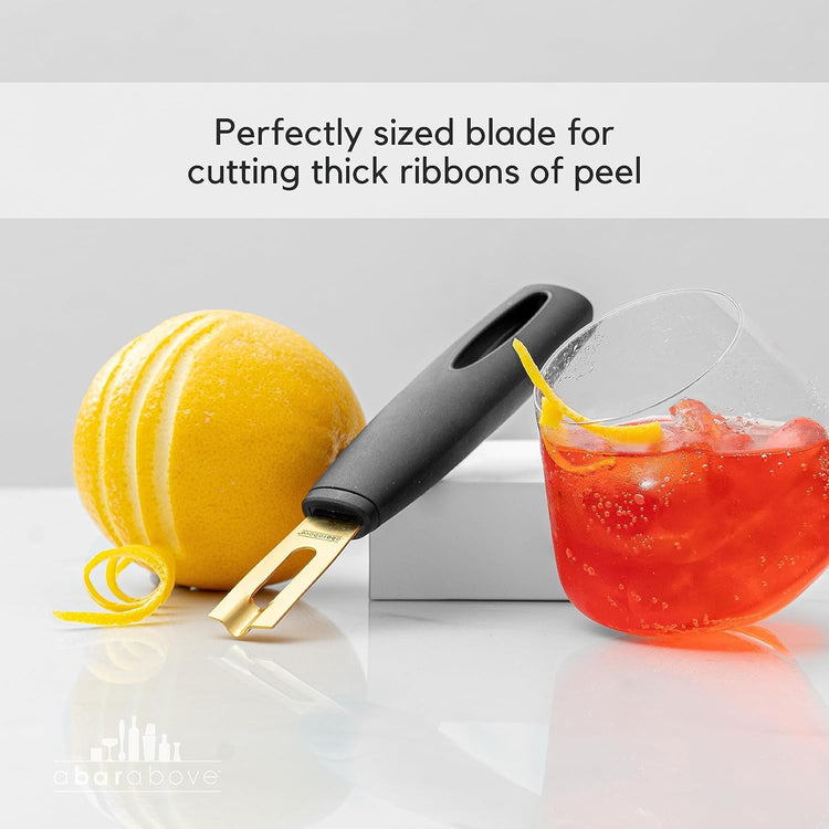 A Bar Above Premium Quality Channel Knife, Stainless Steel Bar Tool, Garnish for Cocktail Mixers, Lemon Zester, and Fruit Peeler, Professional Grade Bar Accessory, Durable Citrus Knife