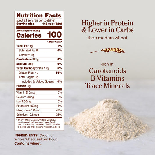 Organic Einkorn Whole Wheat Flour (96 Ounce)