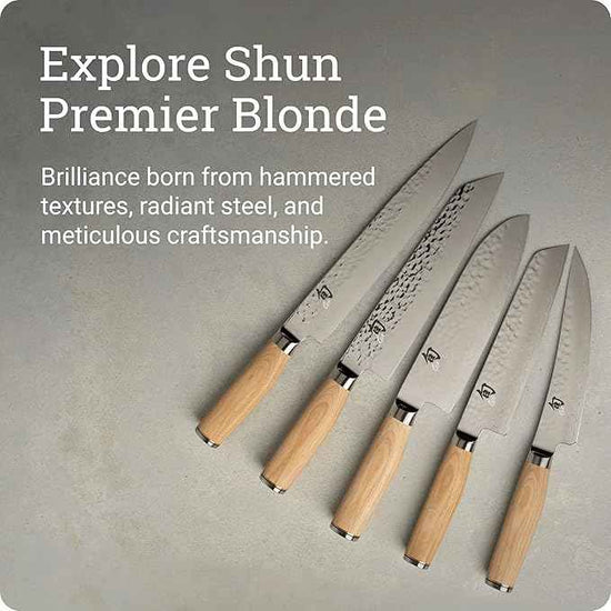 Shun Premier Blonde 8" Kiritsuke Knife, Handcrafted Japanese Kitchen Knife for Professional and Home Chefs, VG-MAX Core with Damascus Stainless Steel Cladding, Pakkawood Handle