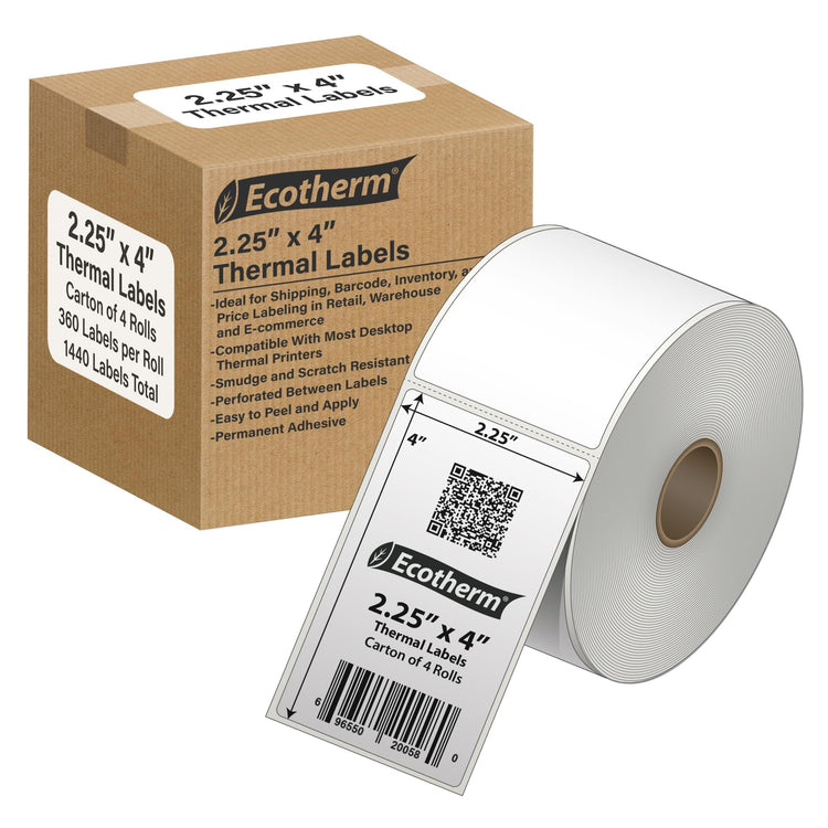 2.25" x 4" Thermal Labels (1440 Count)