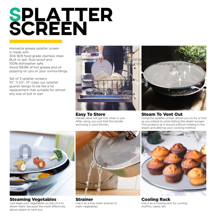 Splatter Screen for Frying Pan