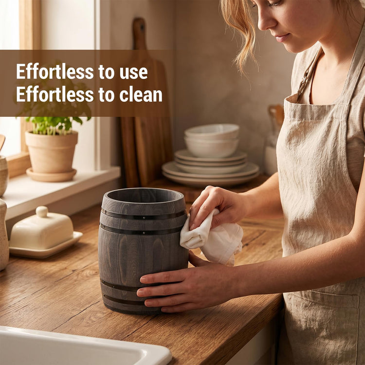 Wine Barrel Design Kitchen Utensil Crock