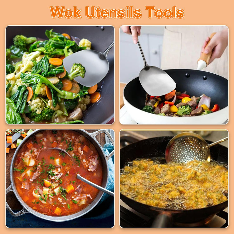 17inch Wok Spatula and Ladle (4 Count)