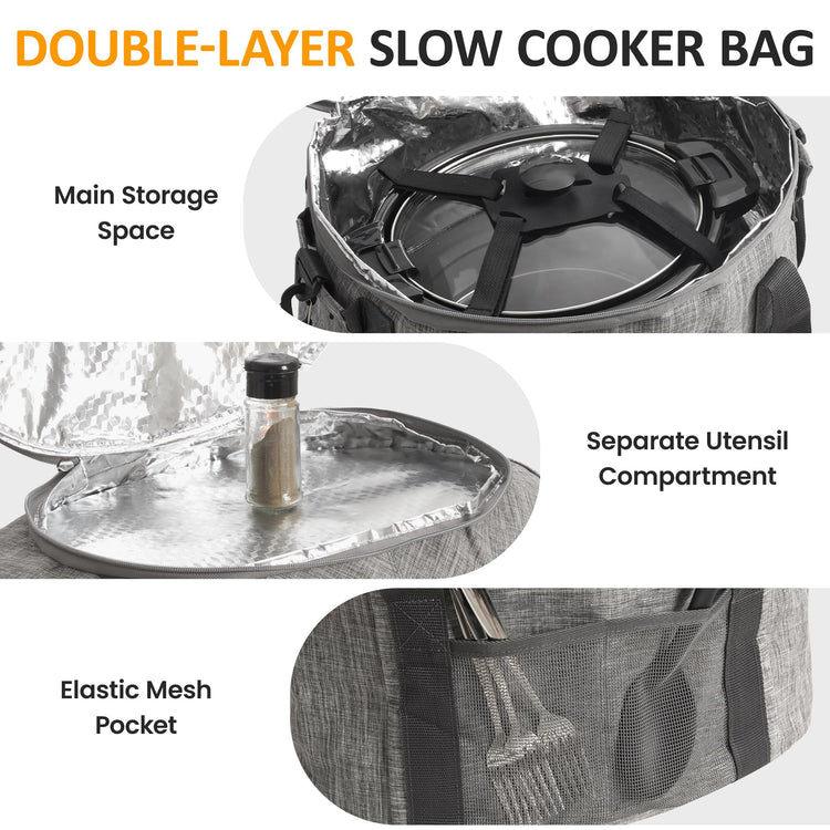 Portable Slow Cooker Bag Fits for 6