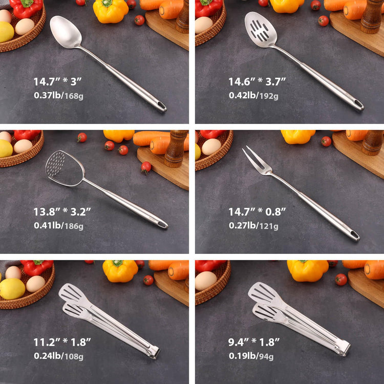 18 10 Stainless Steel Kitchen Utensils Set (12 Count)