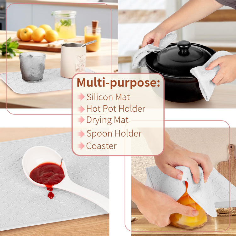Large White Melamine Serving Tray with Handles (2 Count)