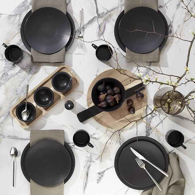 Lenox 895250 Lx Collective Black 12-Piece Set, White