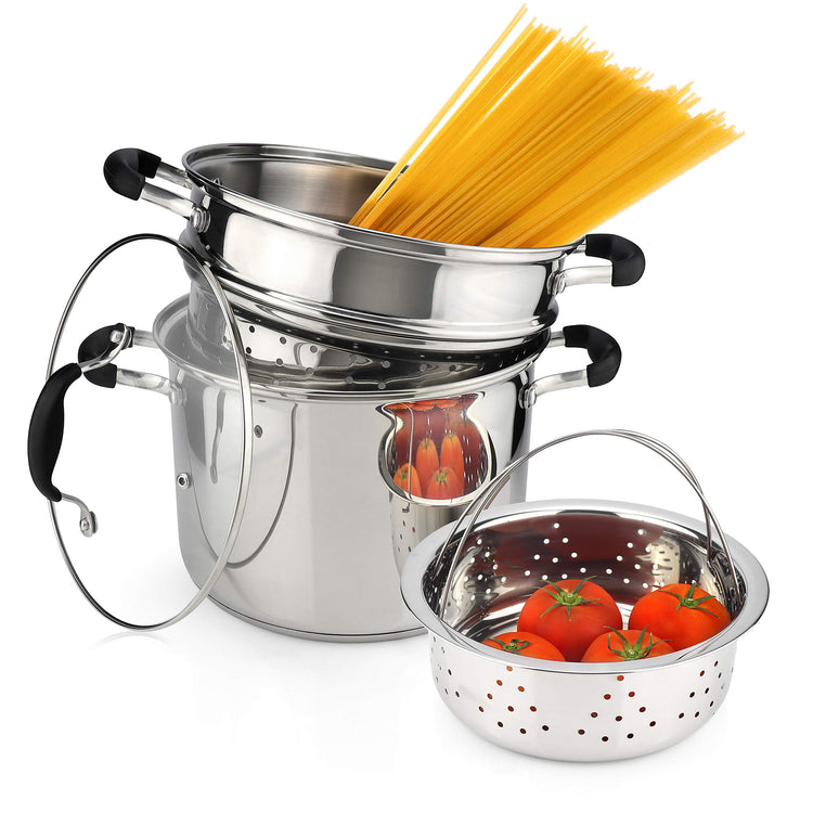 7 Quart 18 10 Stainless Steel 4 Piece Pasta Pot Set